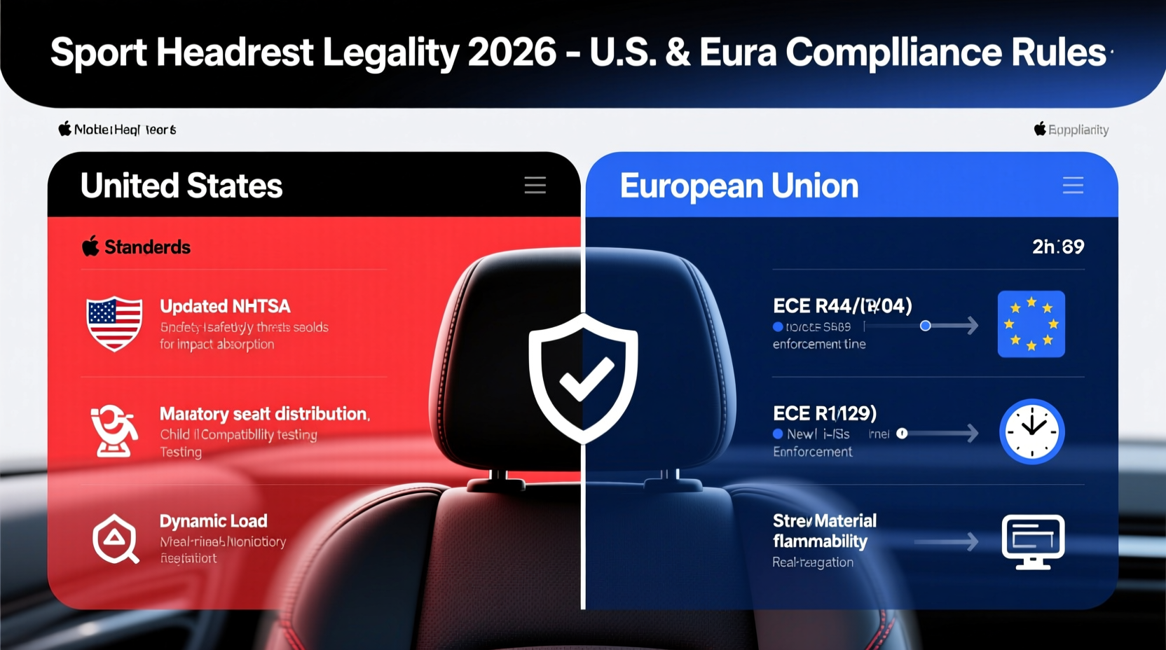 Sport Headrest Legality in 2026: U.S. & EU Compliance Rules