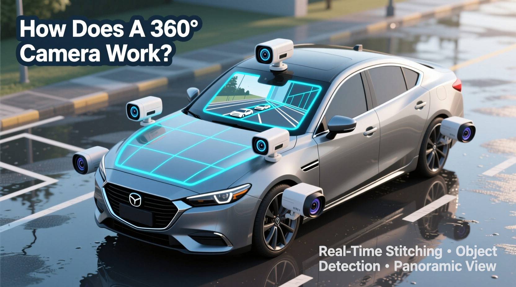 how does a car 360 camera work