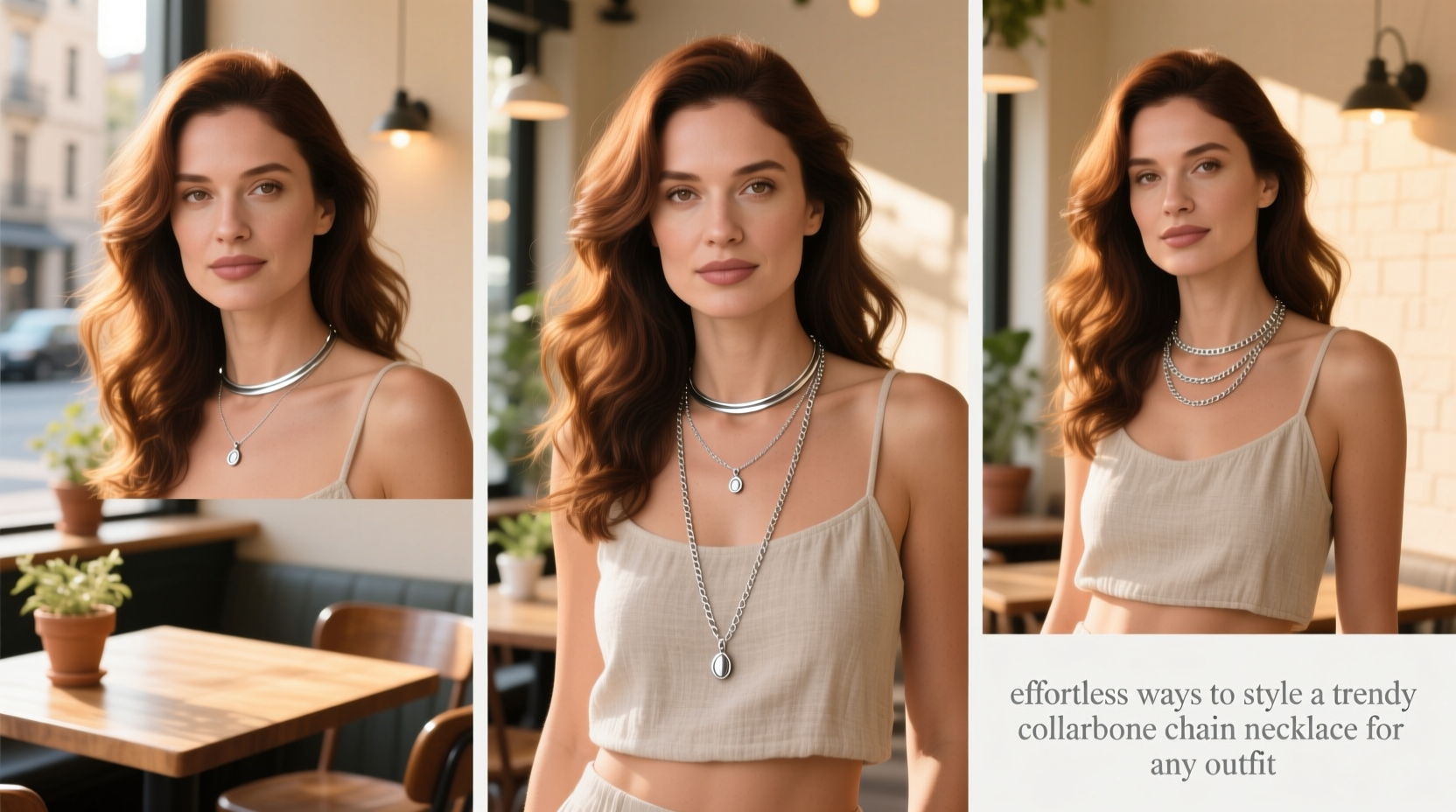 effortless ways to style a trendy collarbone chain necklace for any outfit