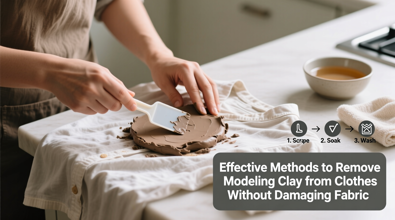 effective methods to remove modeling clay from clothes without damaging fabric