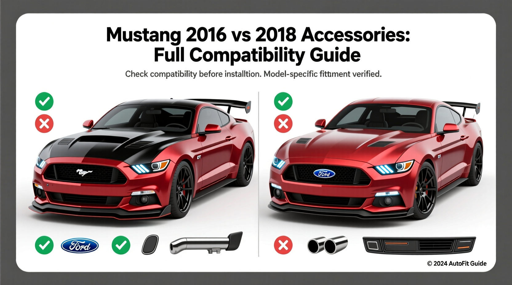 mustang 2016 vs 2018 accessories