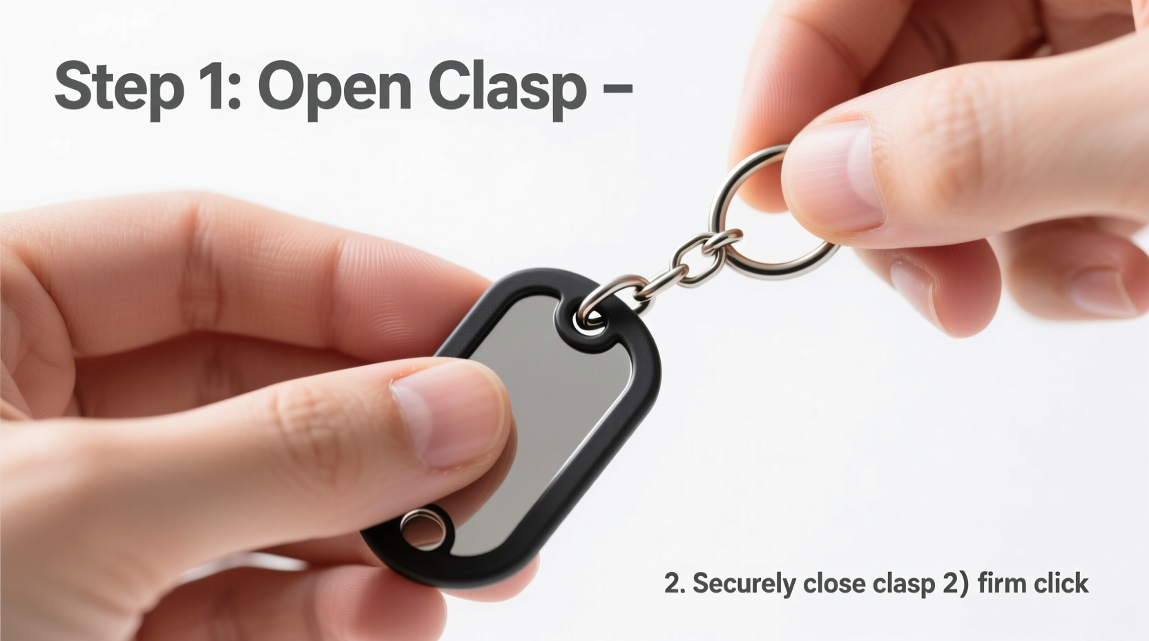 step by step guide how to securely put on a dog tag chain with ease