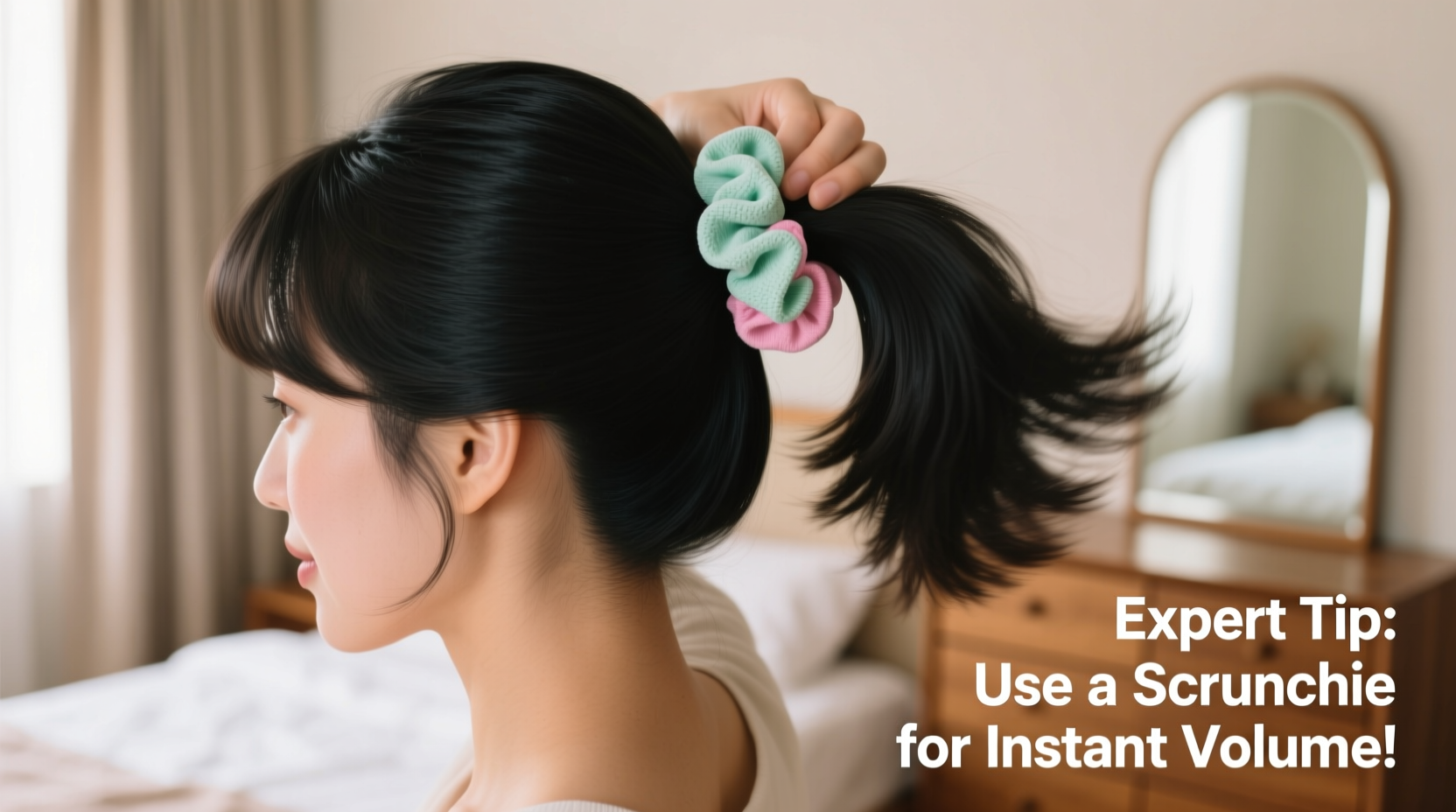 expert tips to instantly make your ponytail look fuller using a scrunchie