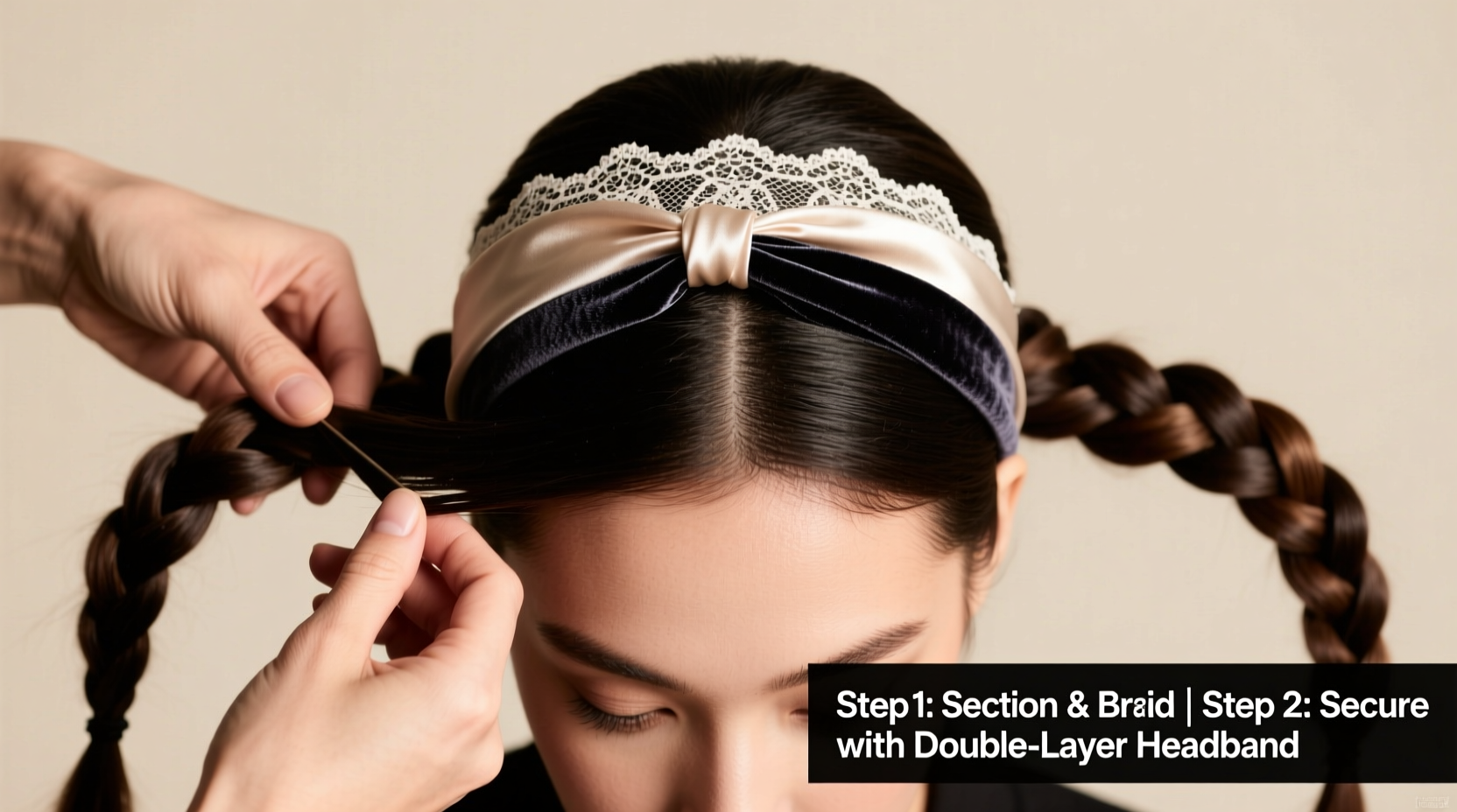 mastering braided hairstyles with a double layer headband step by step guide for effortless style