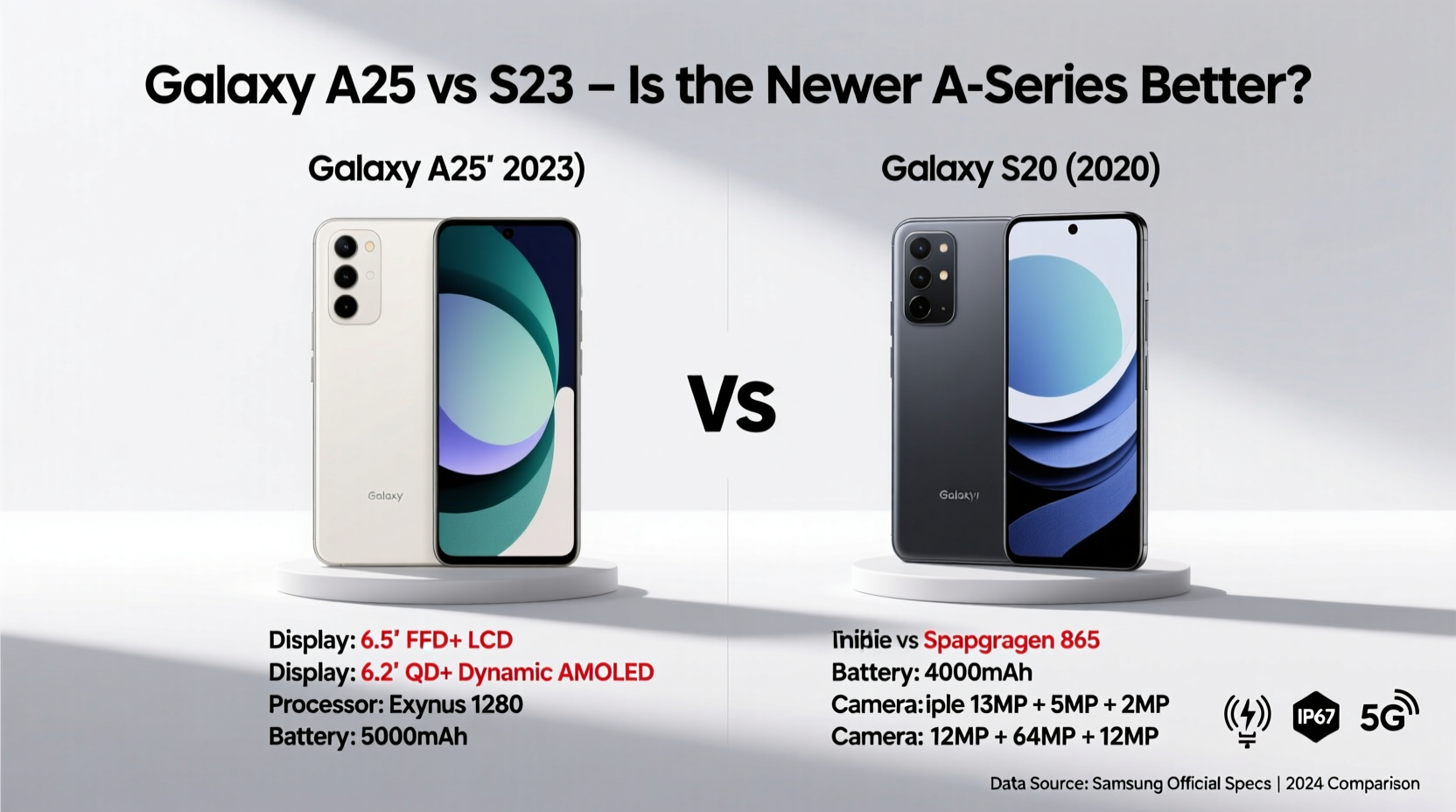 galaxy a25 vs s20 is the newer a series actually better or is the older s series still worth it