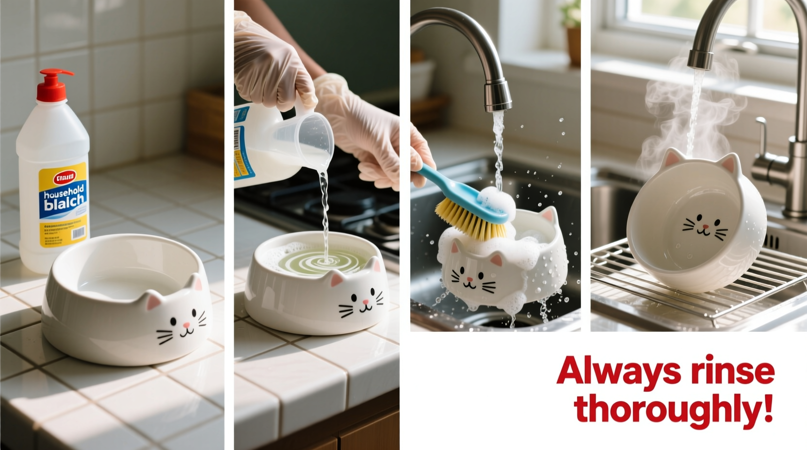 how to safely sanitize your cats water bowl with bleach step by step guide for a healthy pet