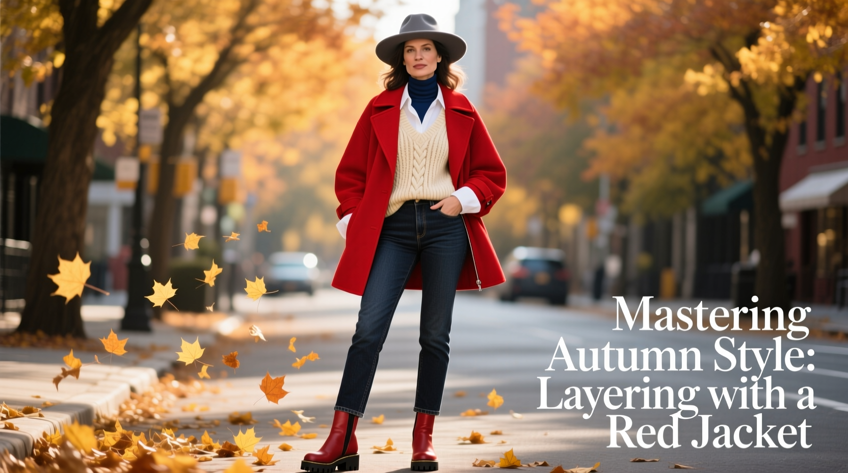 mastering autumn style expert tips for layering with a red jacket