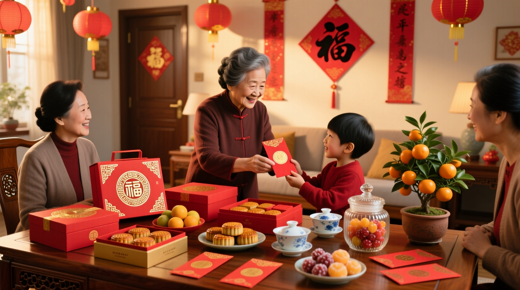 what objects are commonly exchanged on chinese new year