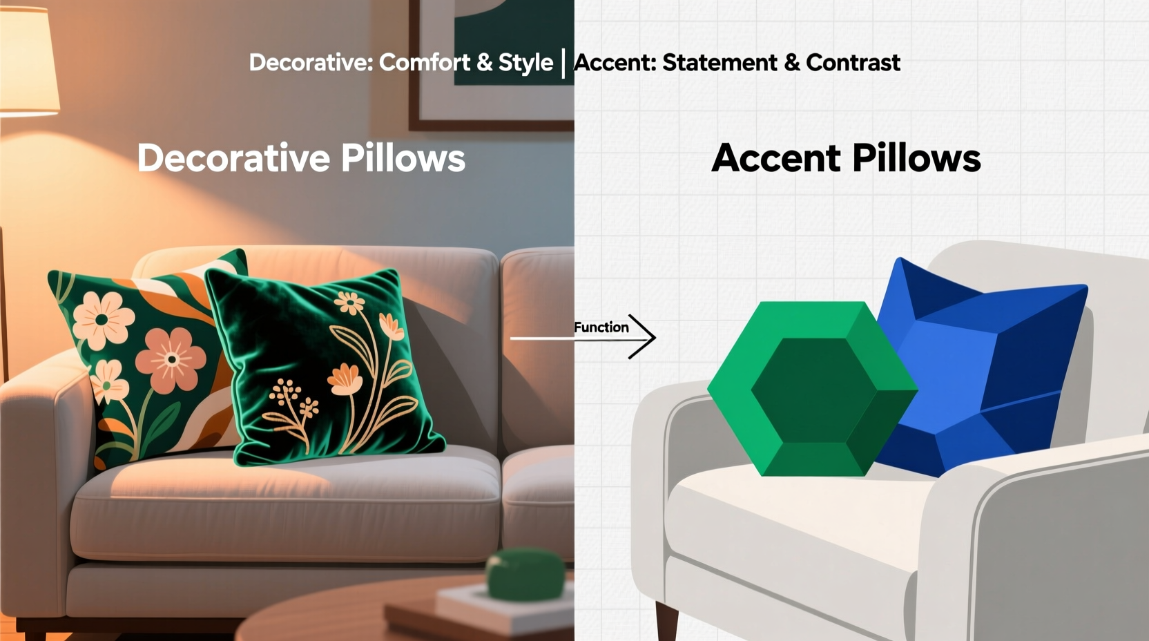 decorative vs accent pillows are they really that different or just fancy names