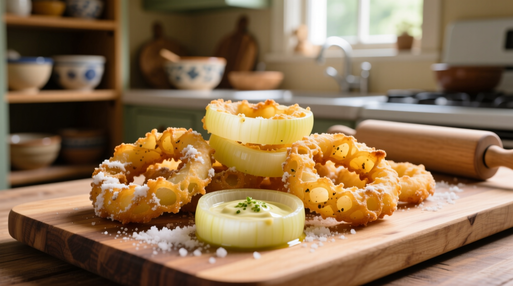 home made onion rings