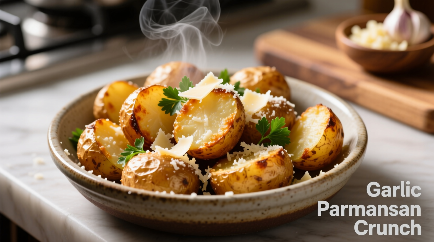 crispy garlic parmesan potatoes
