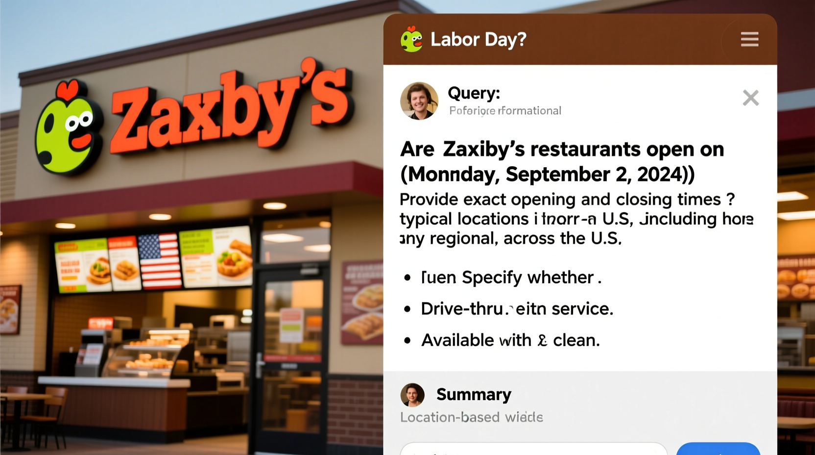 is zaxbys open on labor day