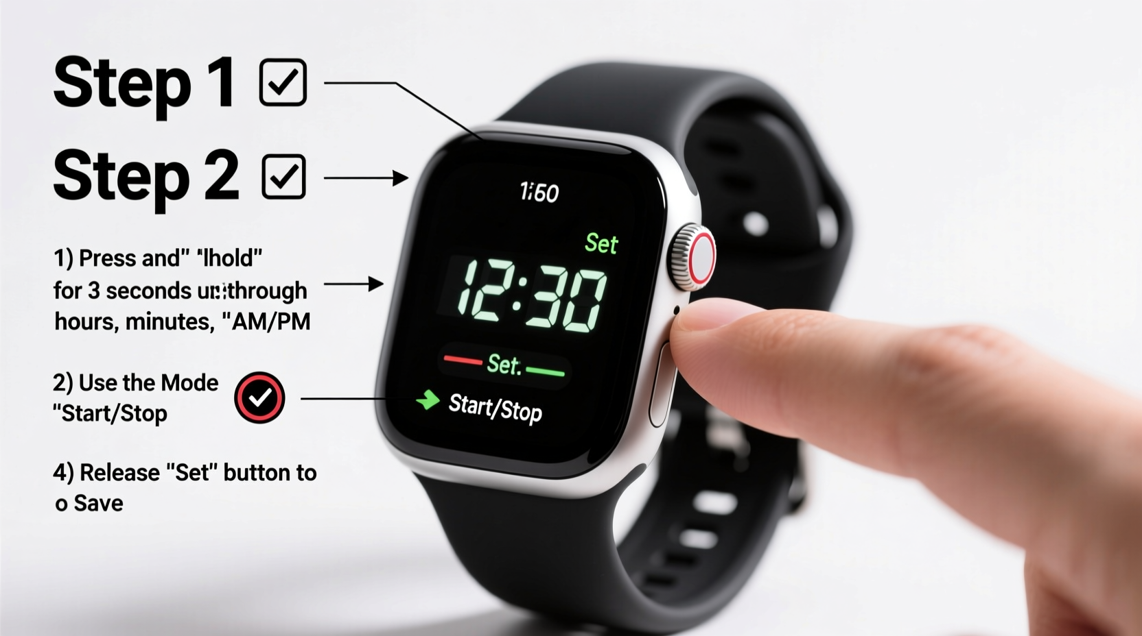 step by step guide to setting the time on your digital guess watch easily