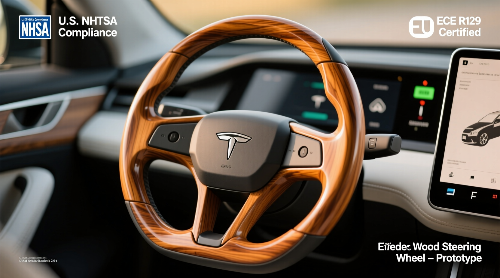 wood steering wheel legality