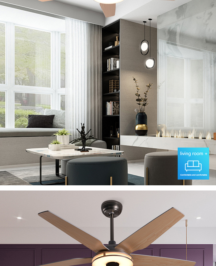 56 inch smart ceiling fan with light brushless DC motor electric fan lights