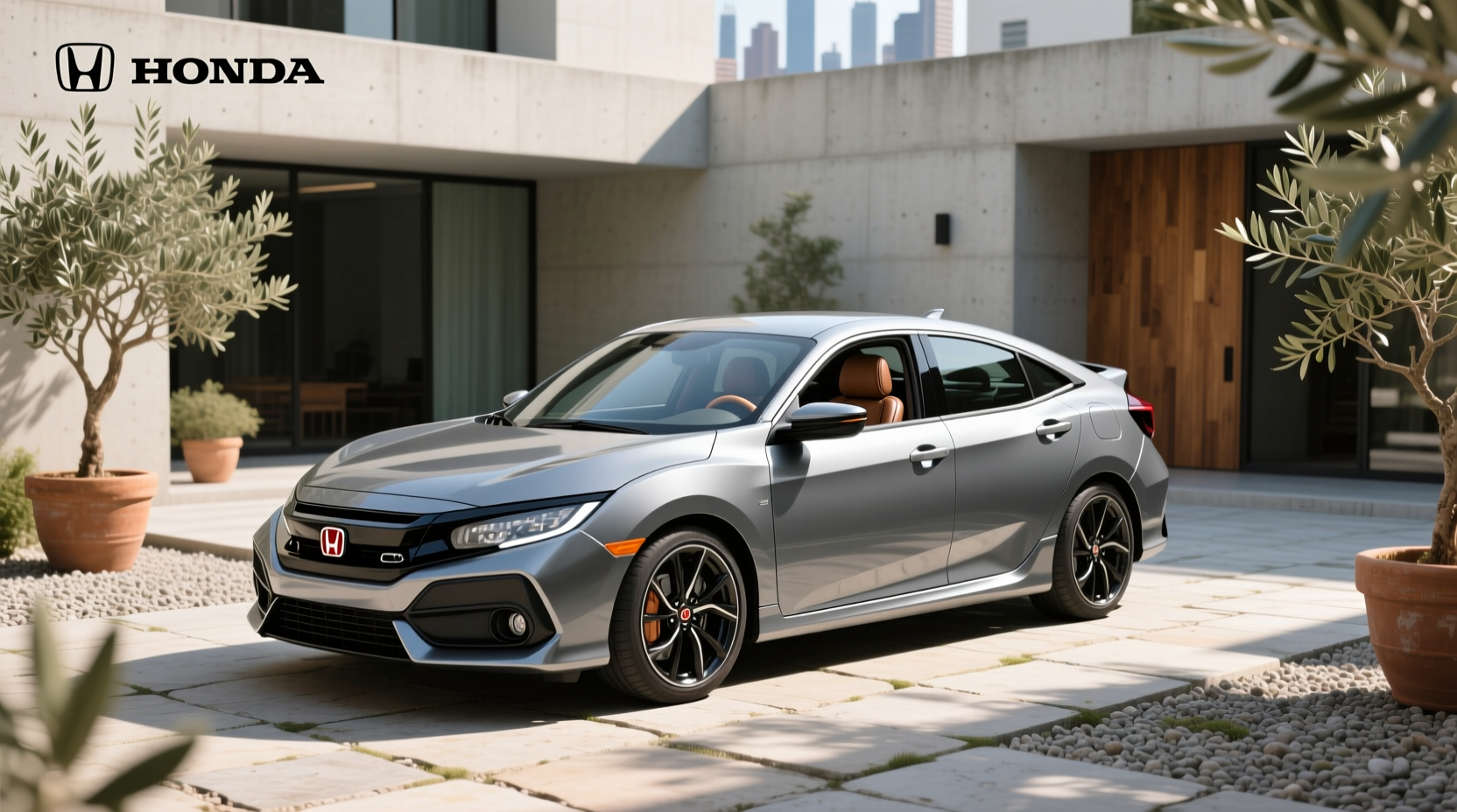 2019 Honda Civic Coupe in silver on urban street