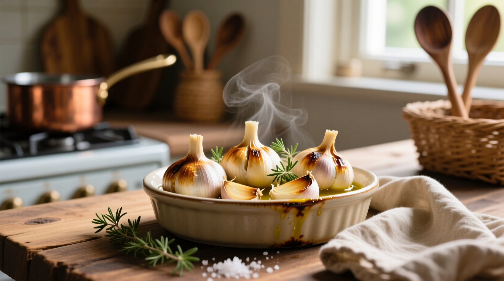 temperature to roast garlic