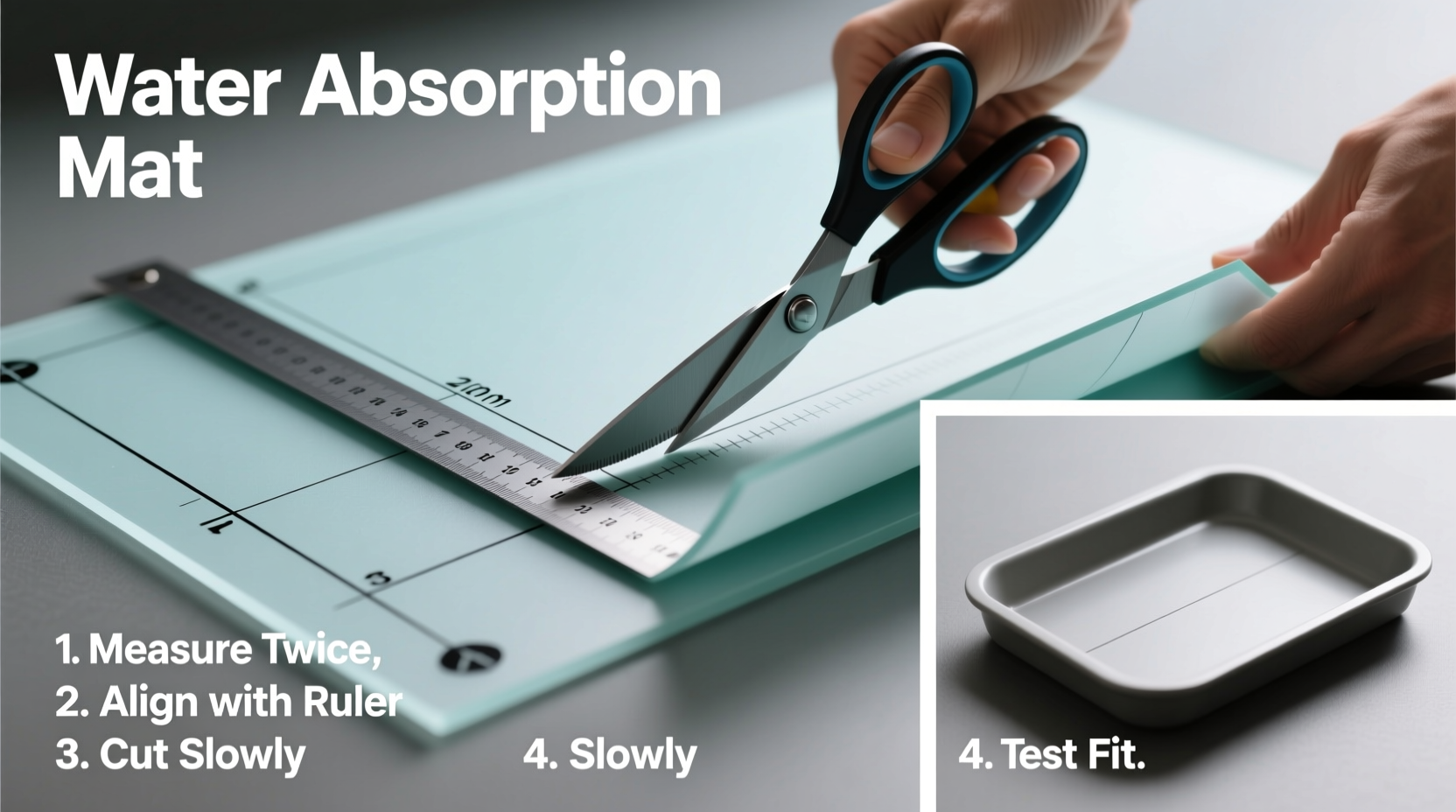 step by step guide to perfectly cutting a water absorption mat for a custom fit
