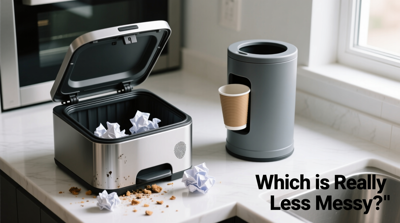 car trash can vs cup holder trash can which is really less messy