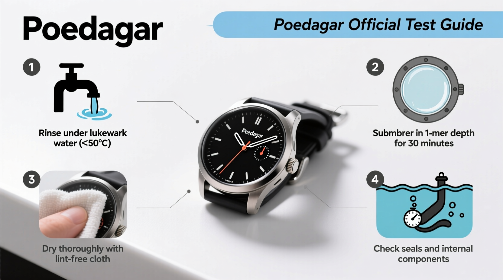 step by step guide to accurately testing the waterproof rating of your poedagar watch