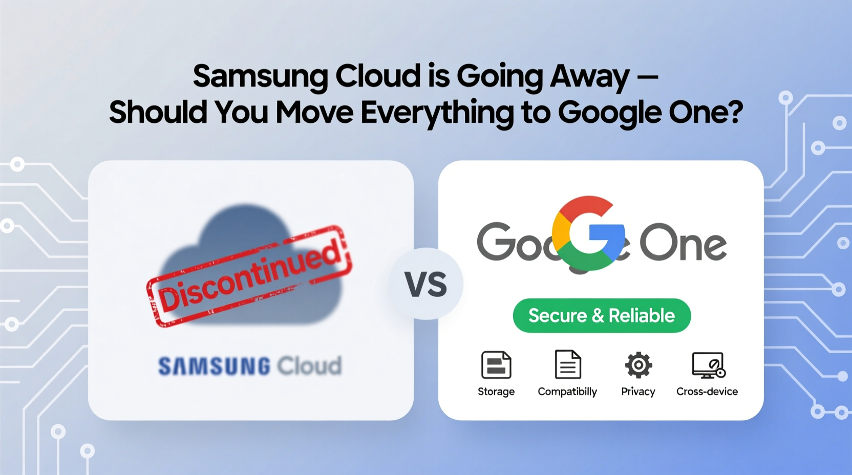 samsung cloud is going away should i move everything to google one