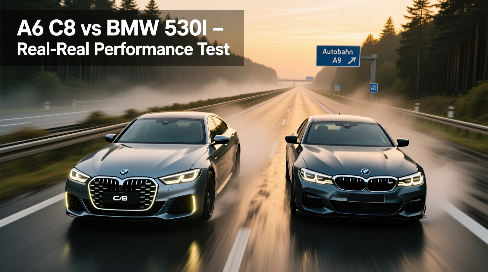 a6 c8 vs bmw 530i autobahn