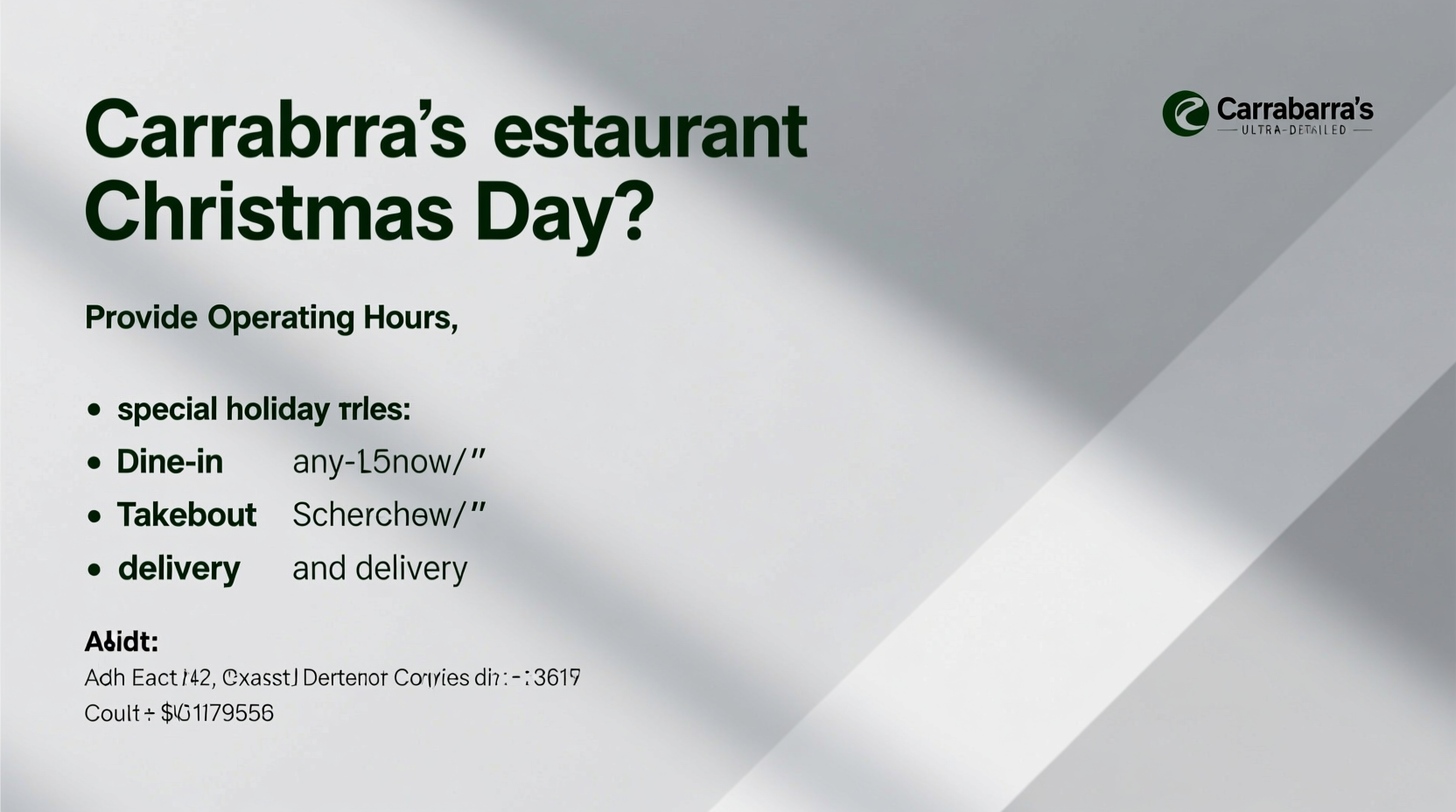 is carrabbas open on christmas day