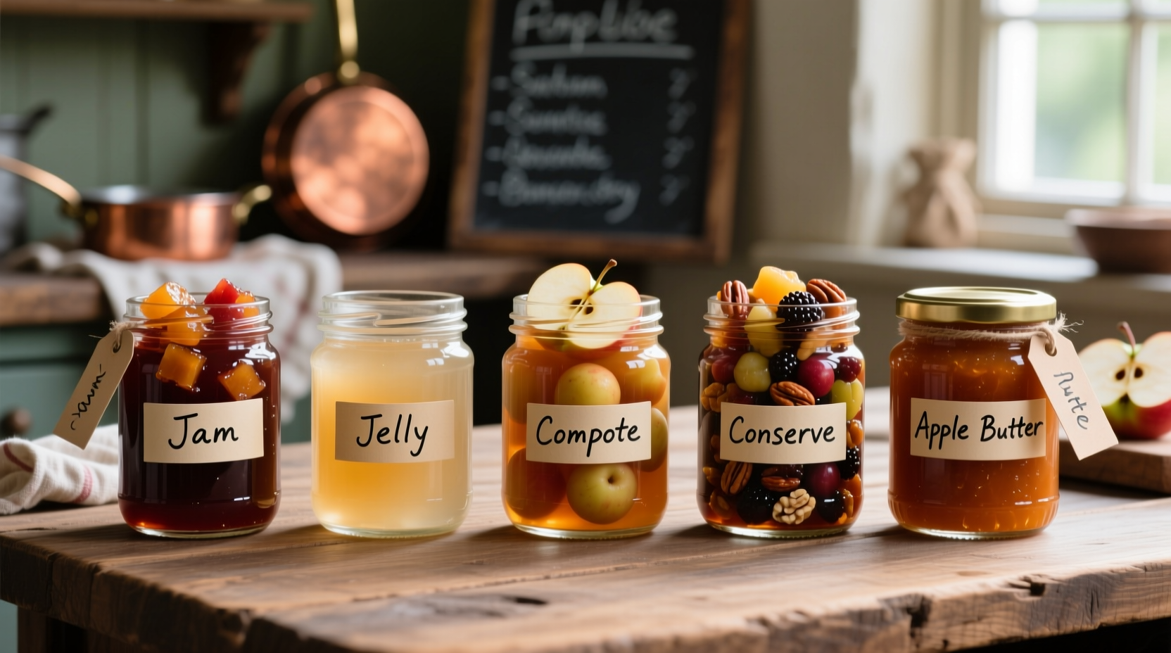 difference between jam jelly compote conserve apple butter preserves types