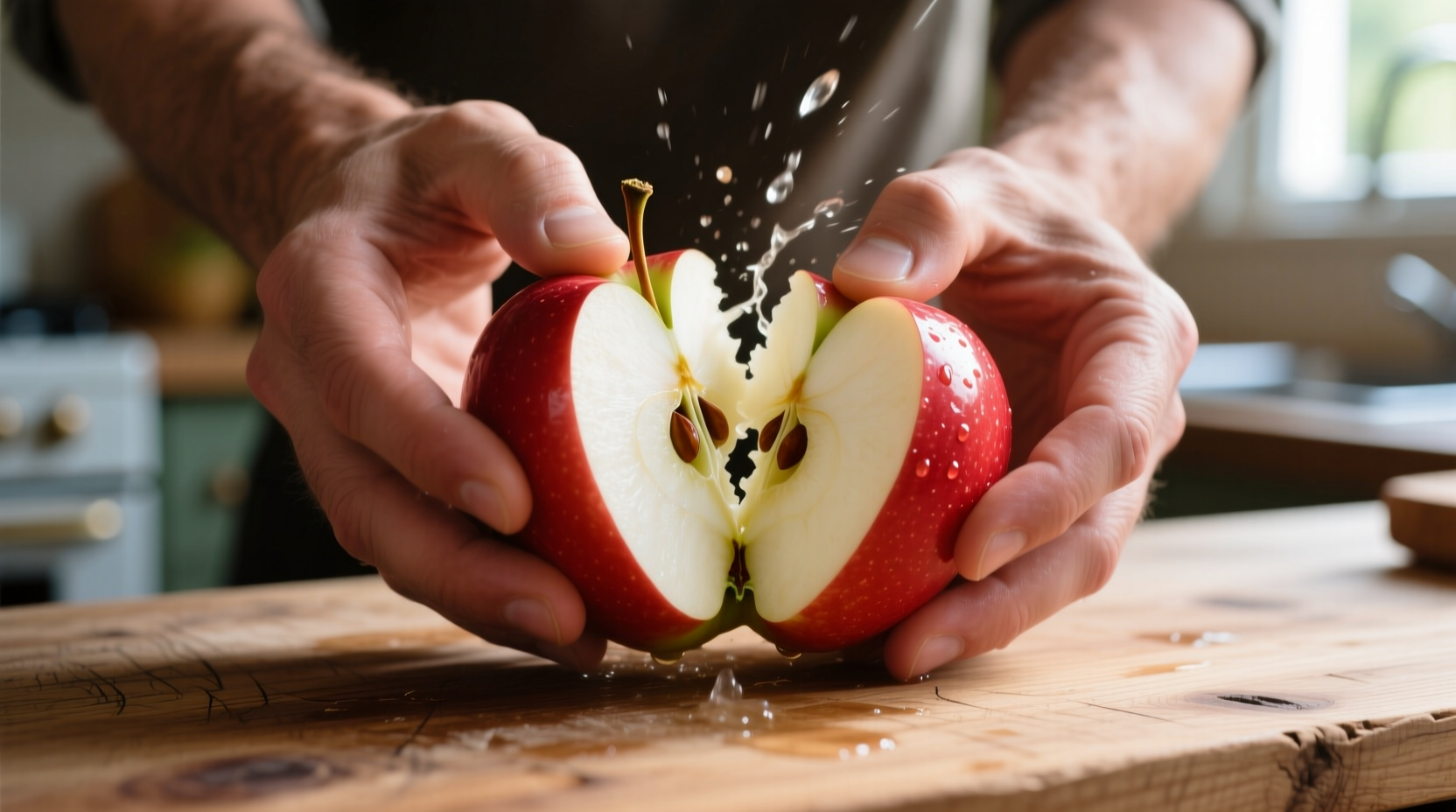 how to split an apple in half with your bare hands