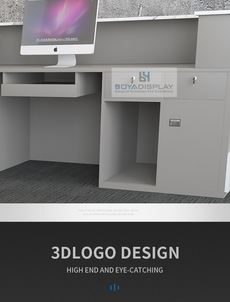 New design reception desk with led lighting salon reception table furniture