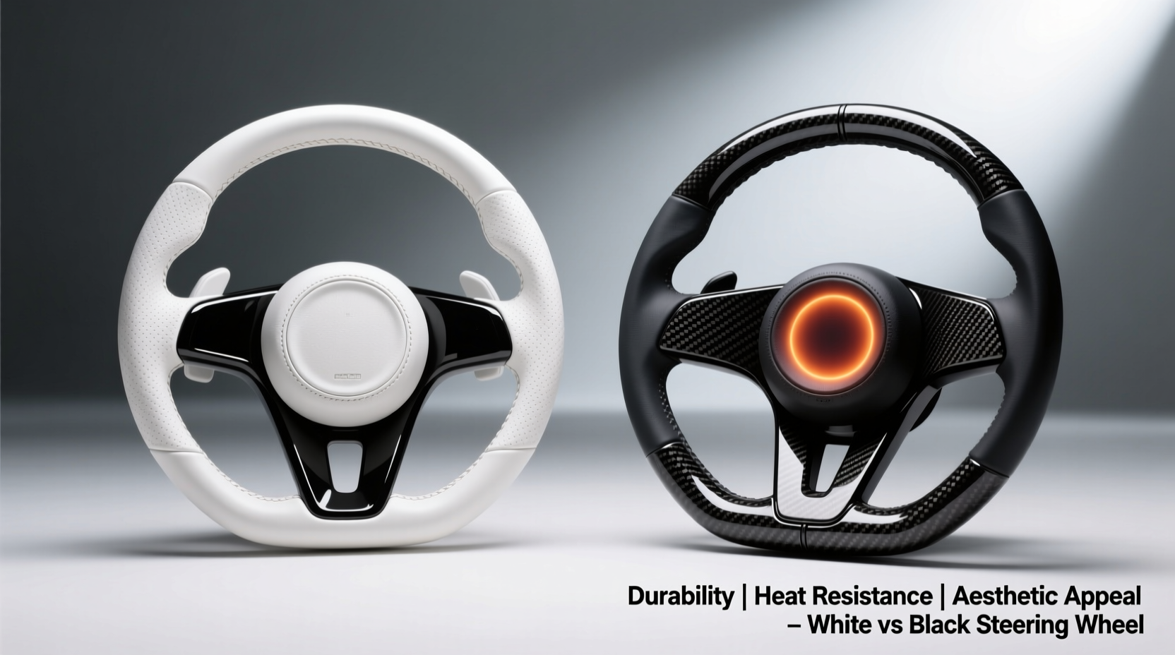 white vs black steering wheel comparison