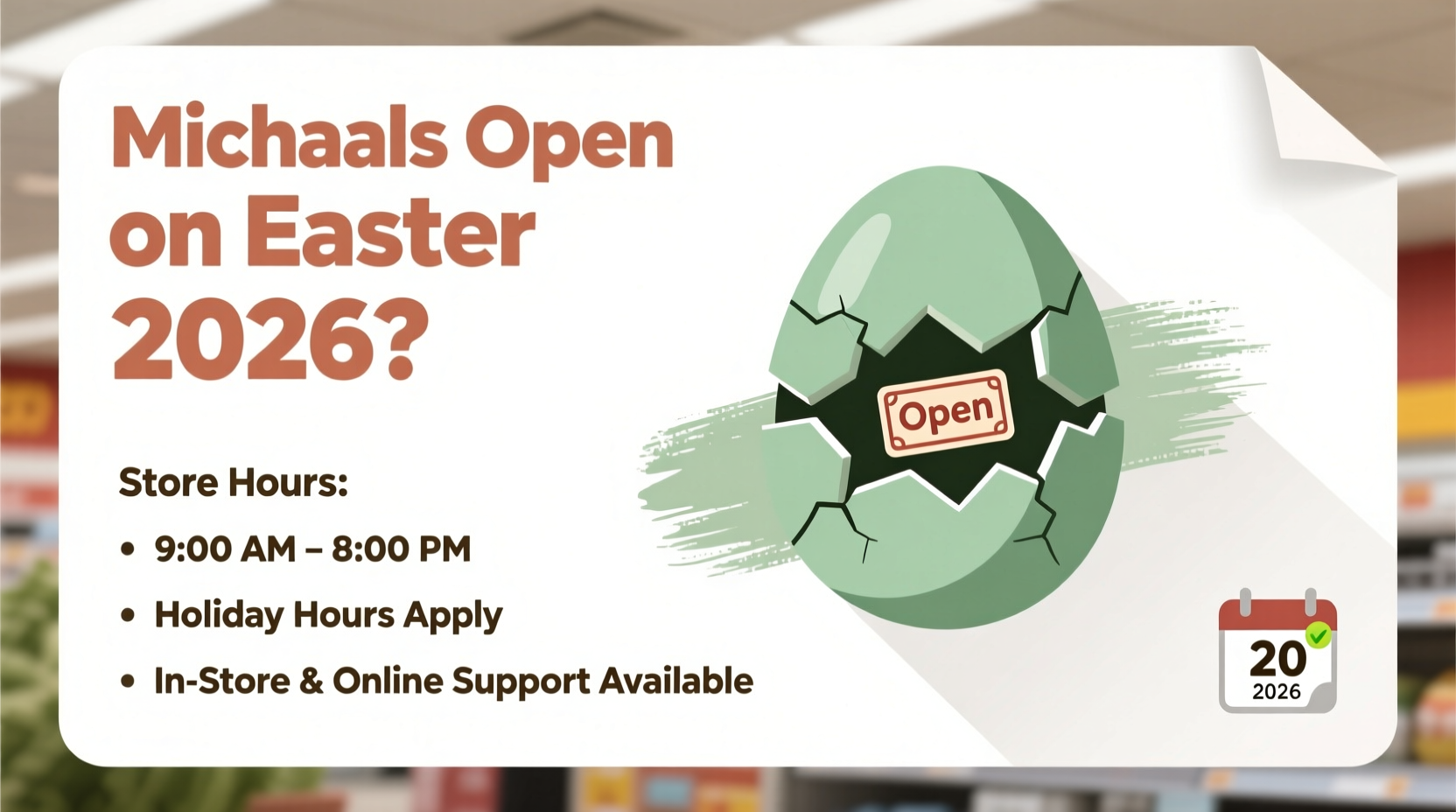 is michaels open on easter 2026