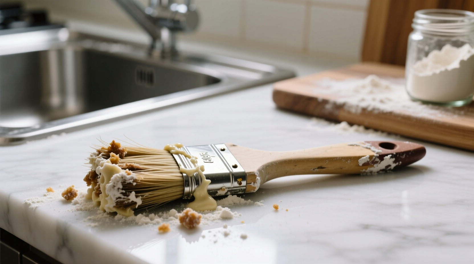 how to clean your filthy pastry brush