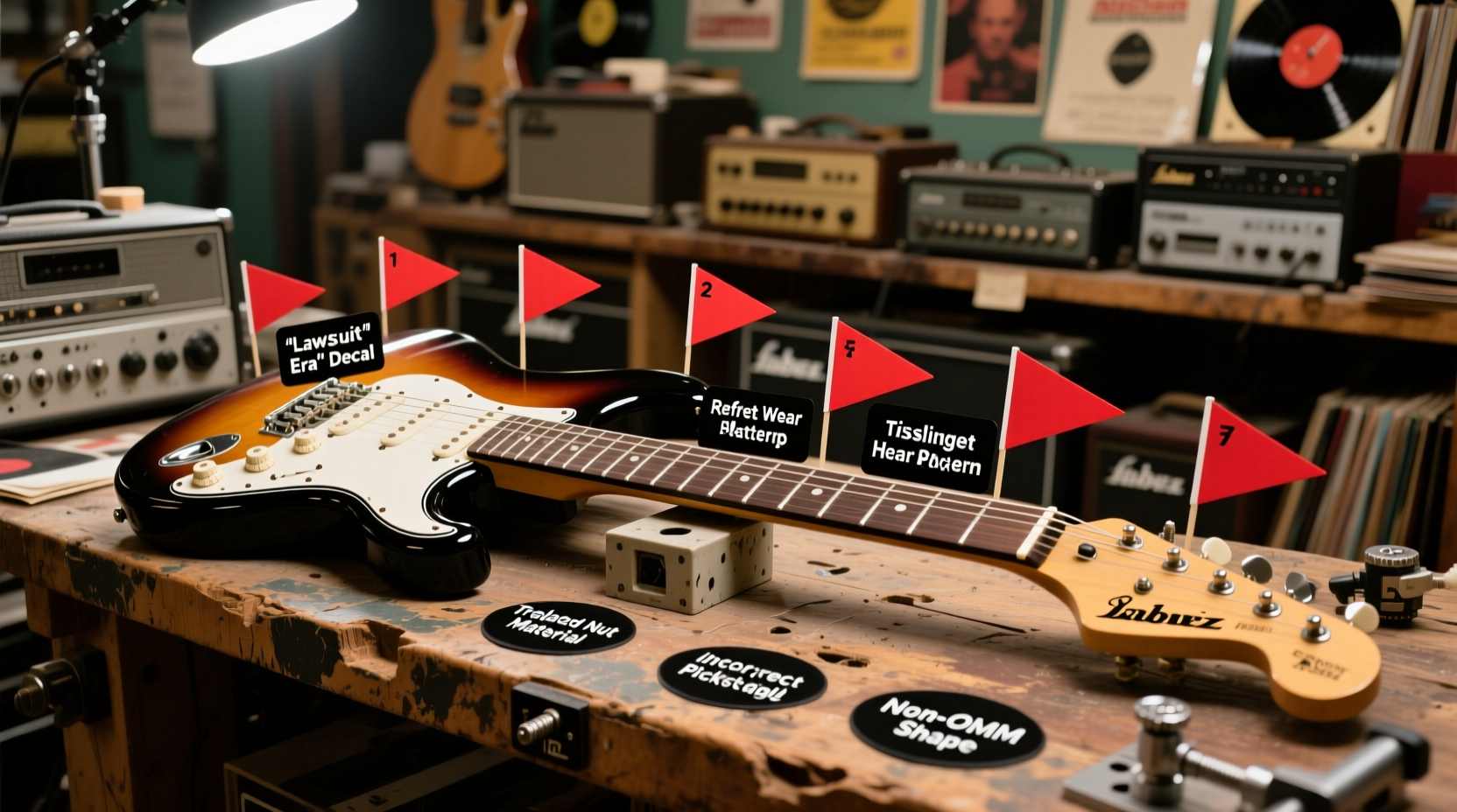 Buying a used Ibanez RG550 on Reverb in 2026: 7 red flags (fake 'Lawsuit Era' decals, refret wear patterns, tremolo block swaps) every beginner should spot before paying