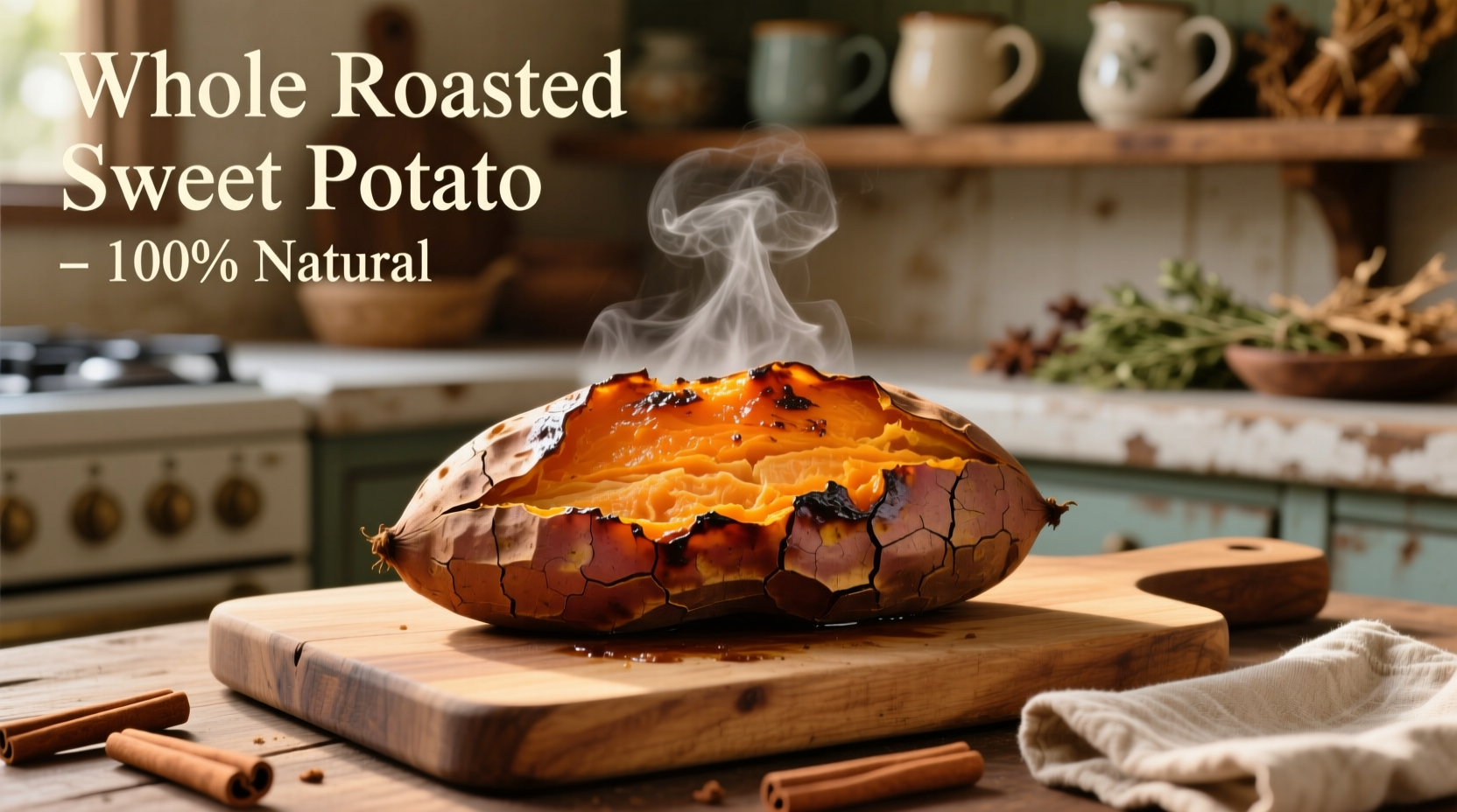 whole roasted sweet potato