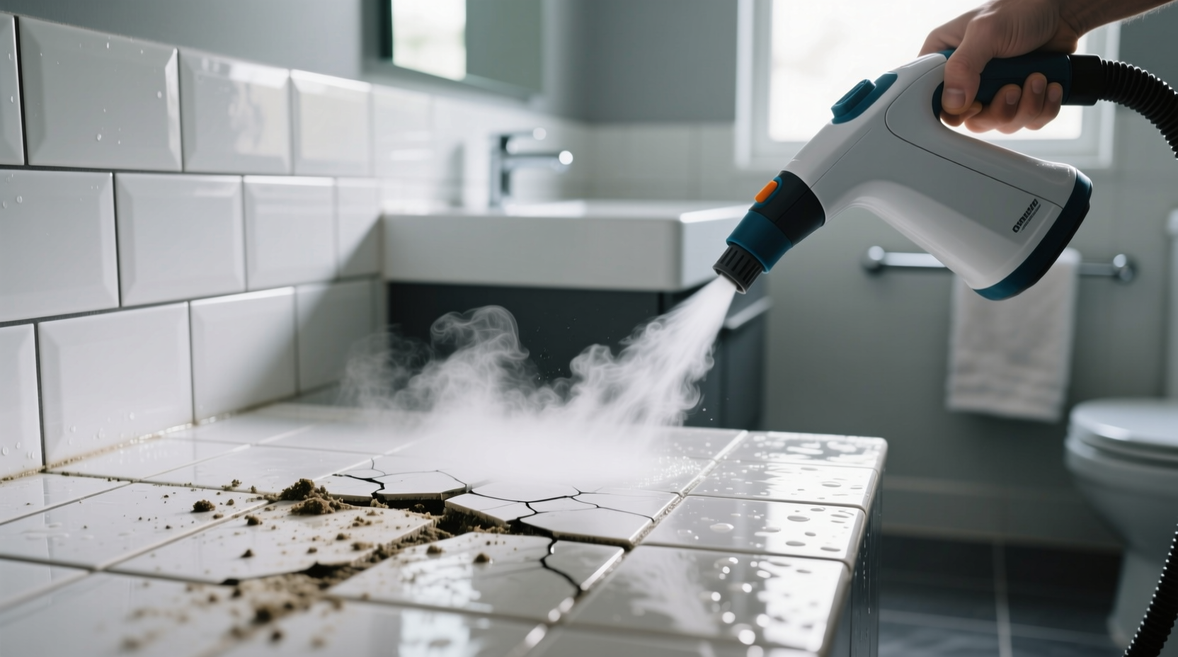 cleaning tile grout with steam