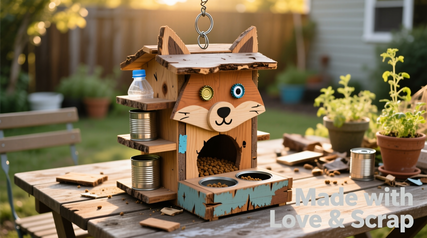creative and easy diy dog feeders made from small scrap materials