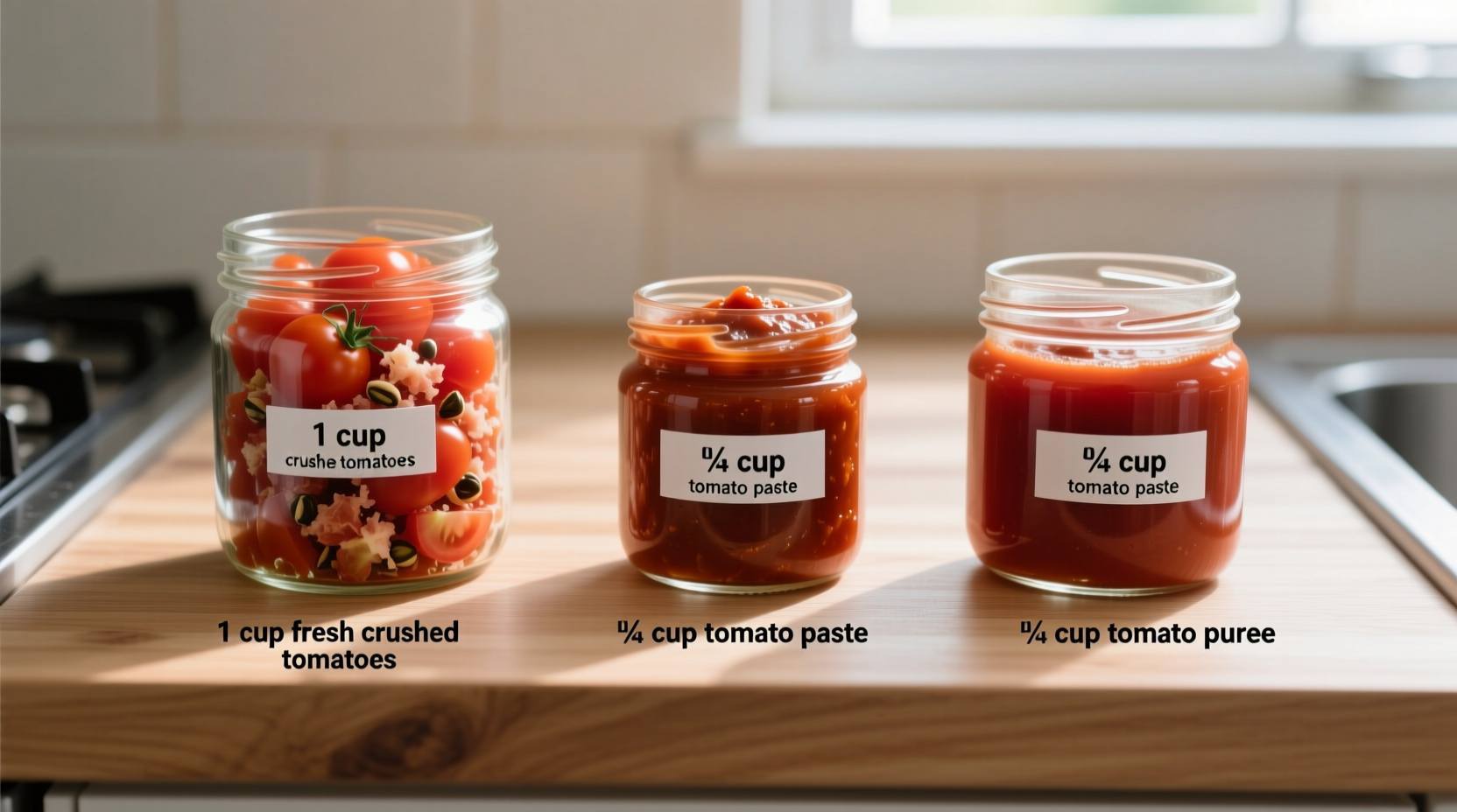 Tomato paste substitution ratio demonstration