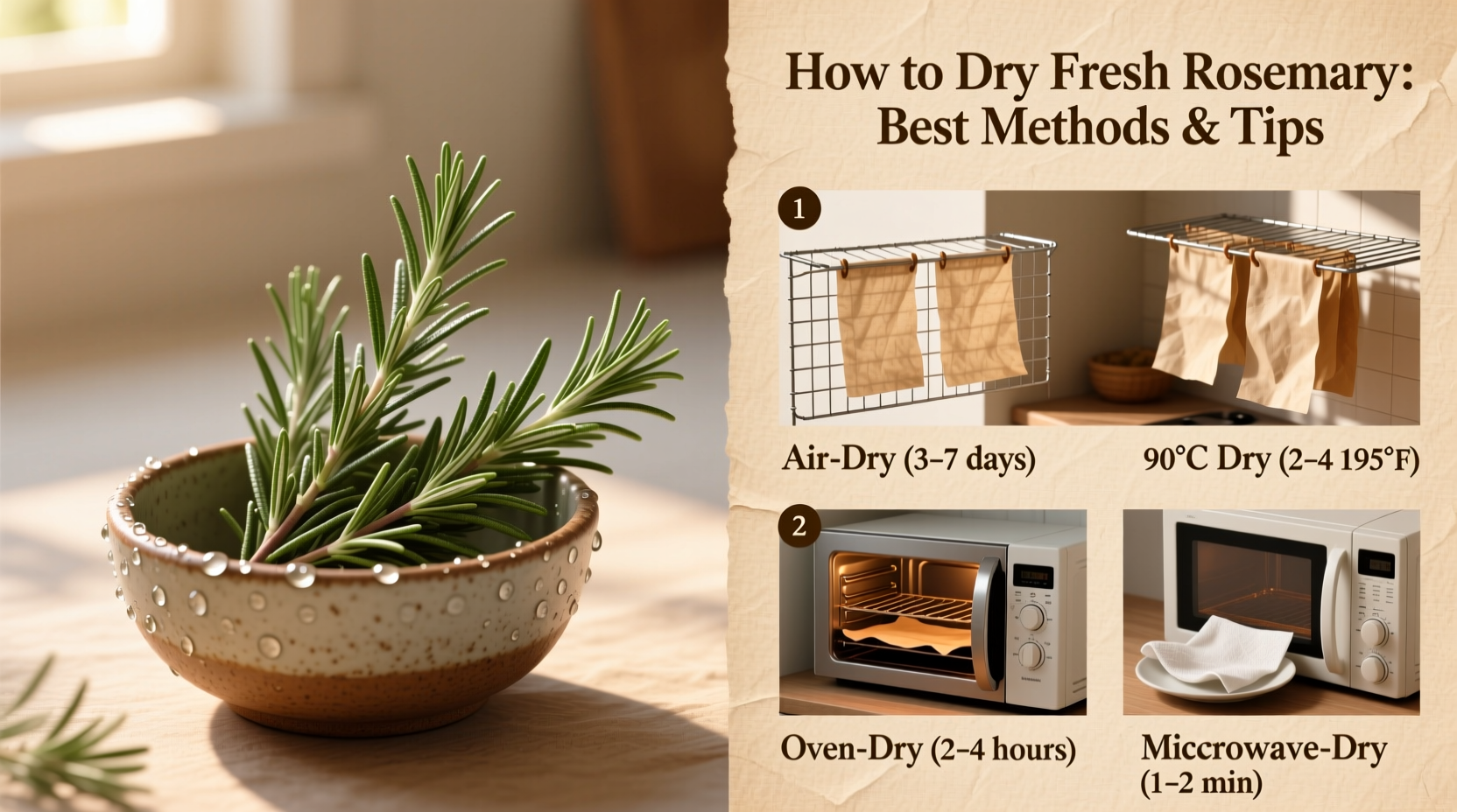 how to dry fresh rosemary