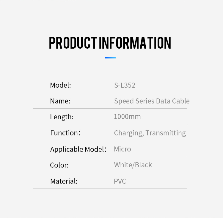 Joyroom popular products 2019 S-L352 micro usb data charging cable micro usb cable