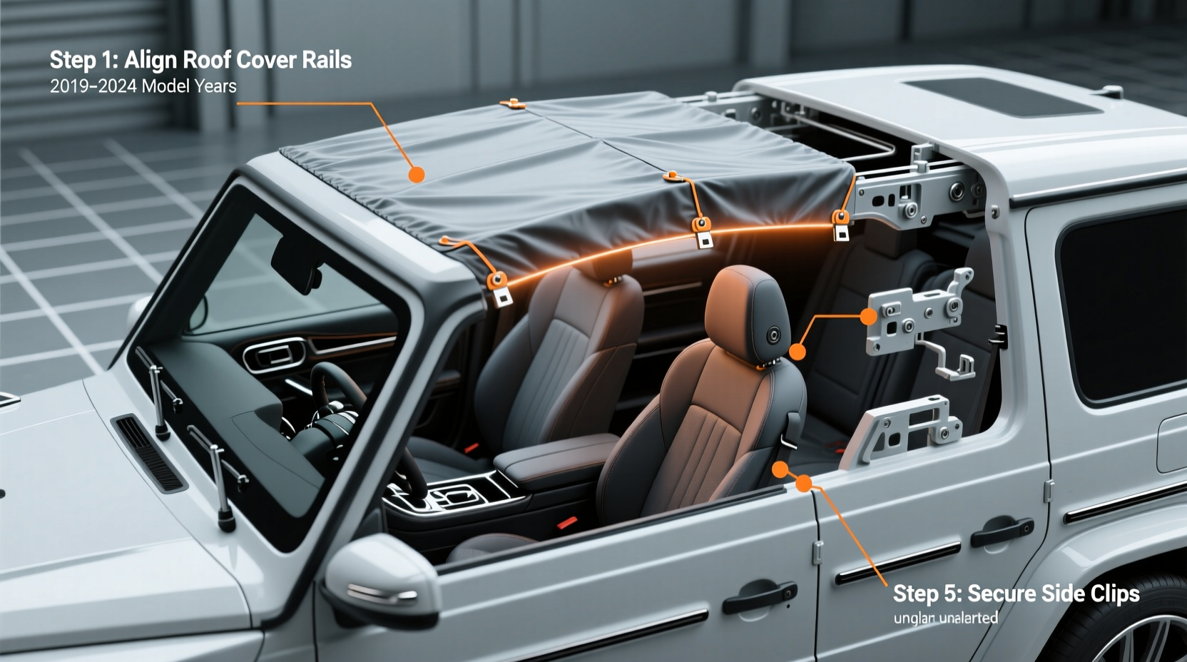 g63 seat roof cover installation guide