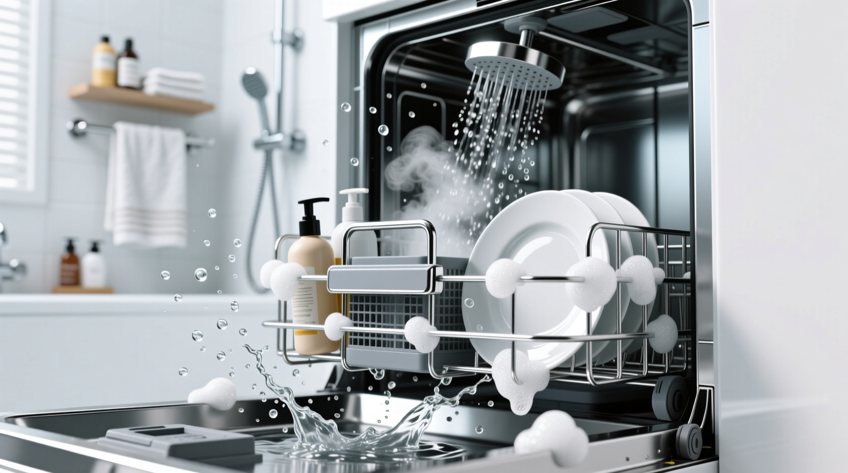 put your shower caddy in the dishwasher for a hassle fr