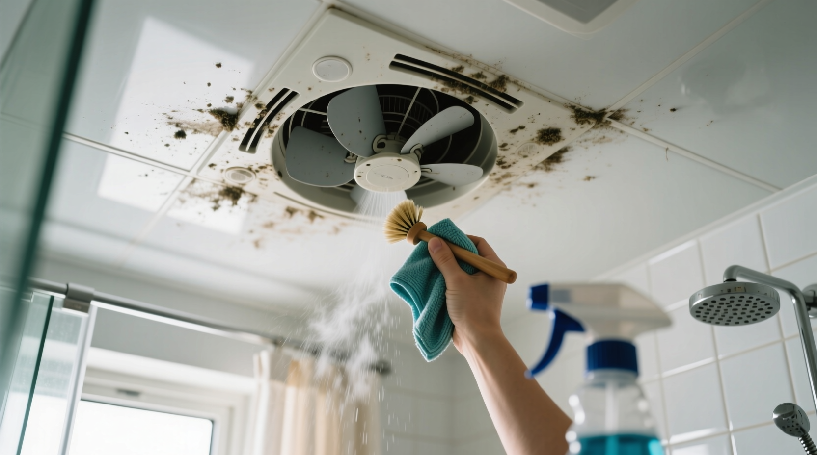 how to clean bathroom fan