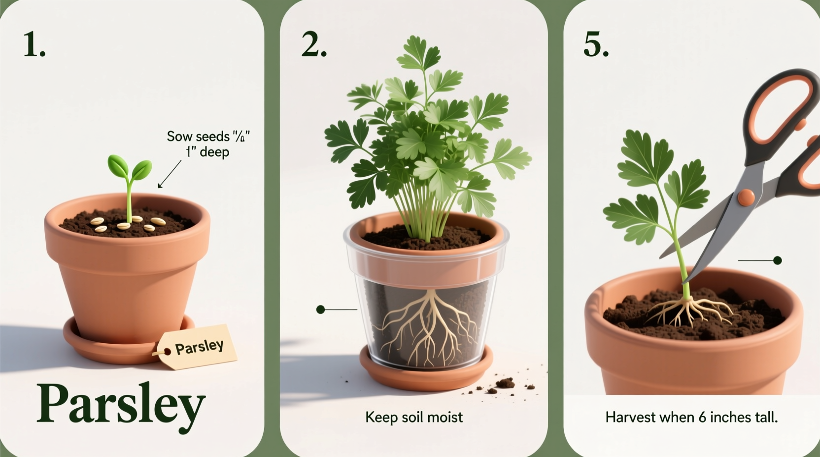 how to grow parsley in containers
