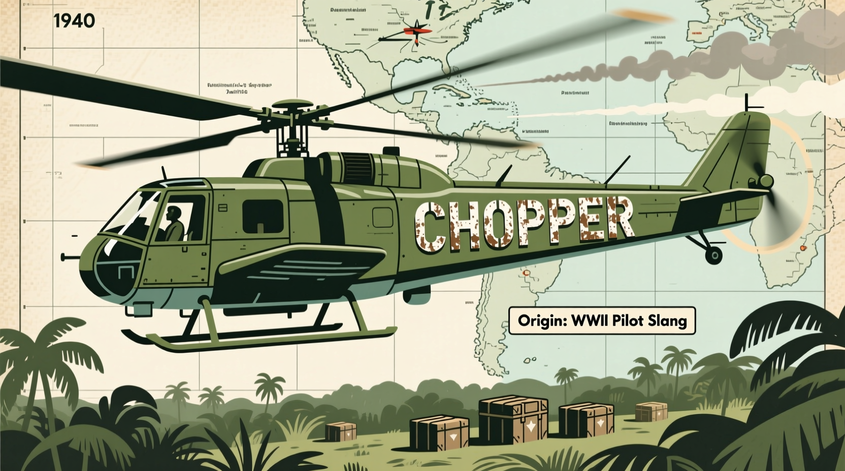 why is a helicopter called a chopper origins usage