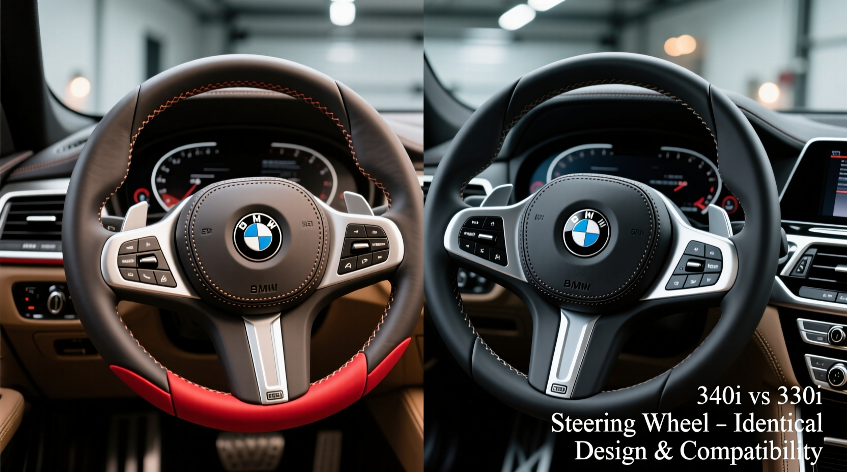 340i vs 330i steering wheel