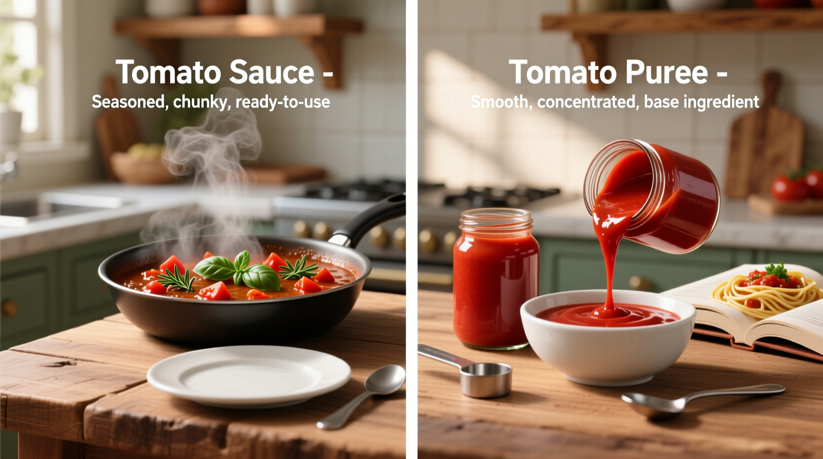 difference between tomato sauce and tomato puree