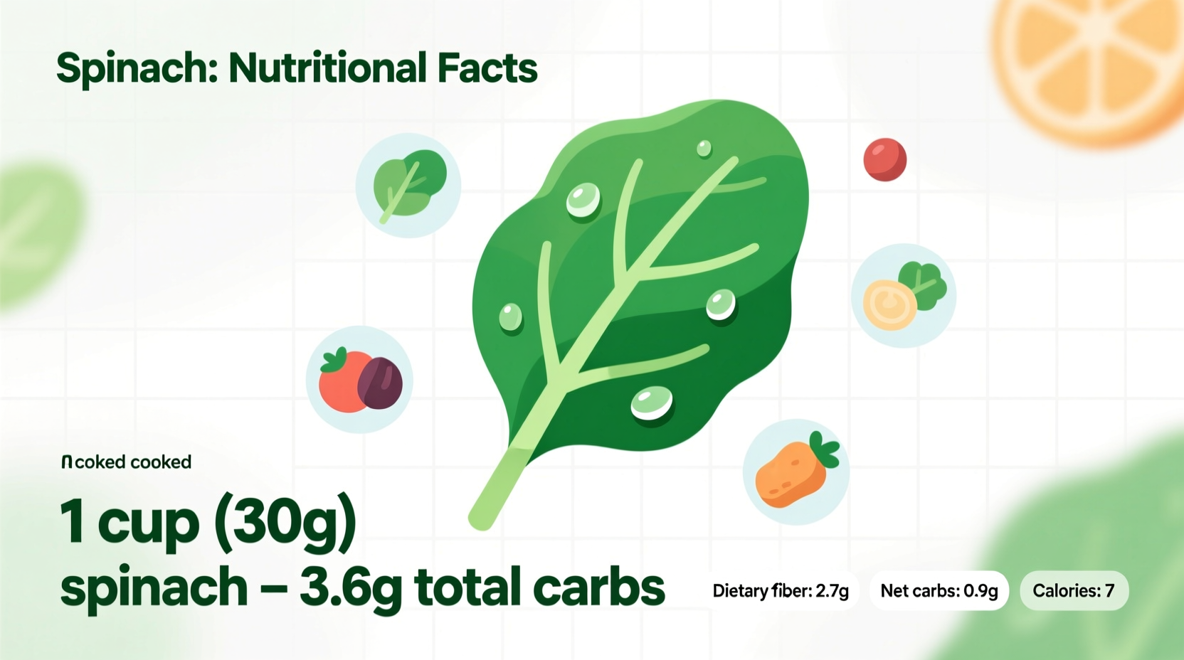 spinach how many carbs