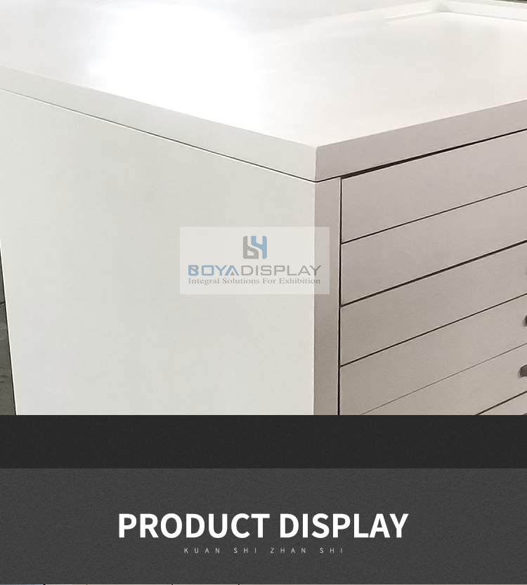 Custom Made white and black hair salon reception desk counter for retail store
