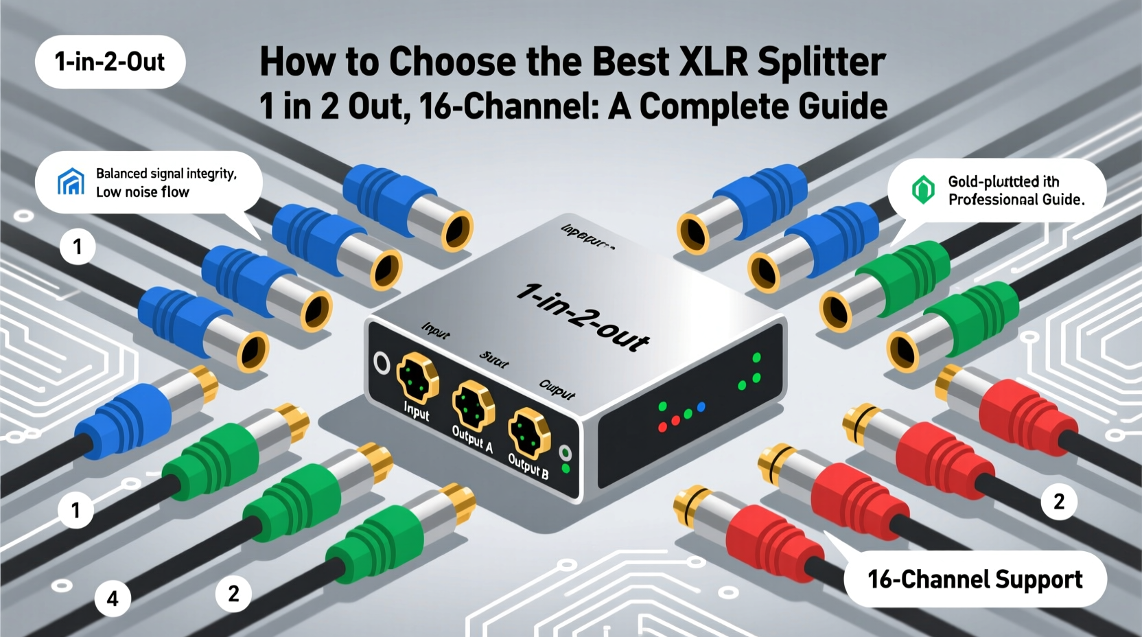 xlr splitter 1 in 2 out 16 channel